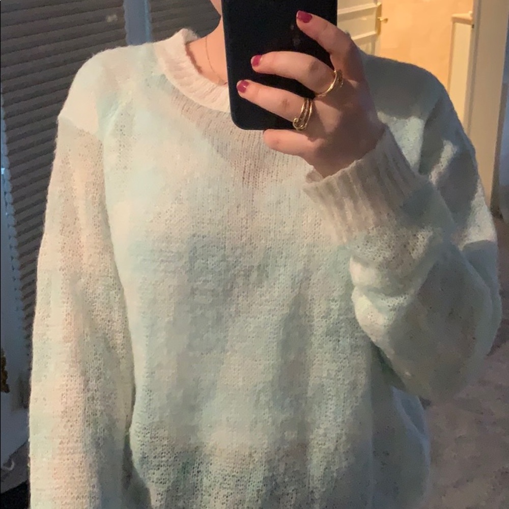 White and light blue checkerboard woven Wildfox